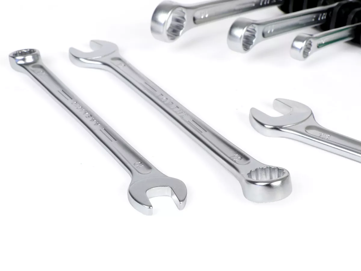 Spanners, 15° offset combination open-ended ring wrench set -TOPTUL Hi-Performance, 6 pieces- 8, 10, 11, 12, 13, 14mm
