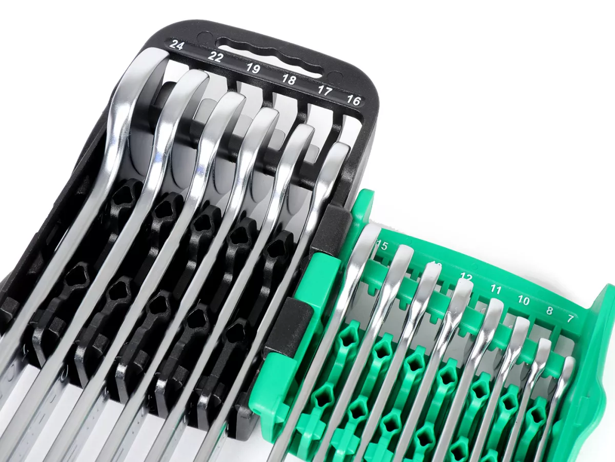 Spanners, 15° offset combination open-ended ring wrench set -TOPTUL Hi-Performance, 14 pieces- 7, 8, 10, 11, 12, 13, 14, 15, 16, 17, 18, 19, 22, 24mm