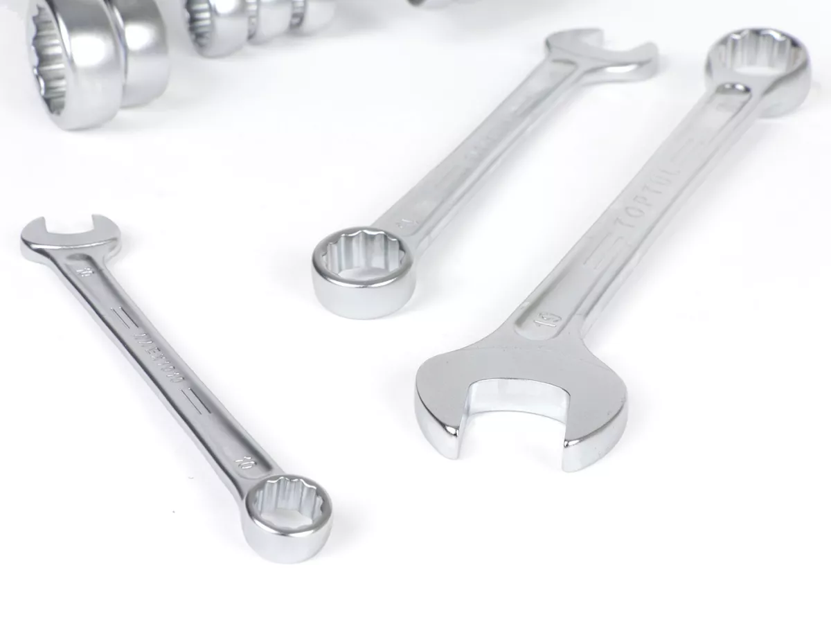 Spanners, 15° offset combination open-ended ring wrench set -TOPTUL Hi-Performance, 14 pieces- 7, 8, 10, 11, 12, 13, 14, 15, 16, 17, 18, 19, 22, 24mm