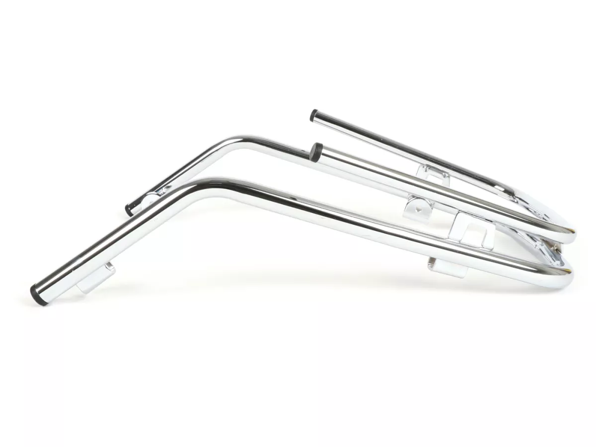 Parachoques delantero -MOTO NOSTRA, doble tubo- Vespa PX80, PX125, PX150, PX200 - Cromado