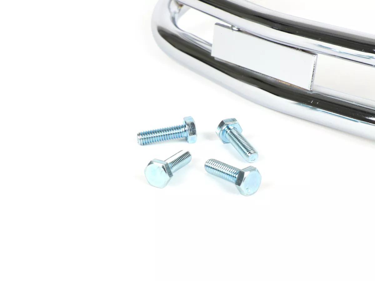 Parachoques delantero -MOTO NOSTRA, doble tubo- Vespa PX80, PX125, PX150, PX200 - Cromado