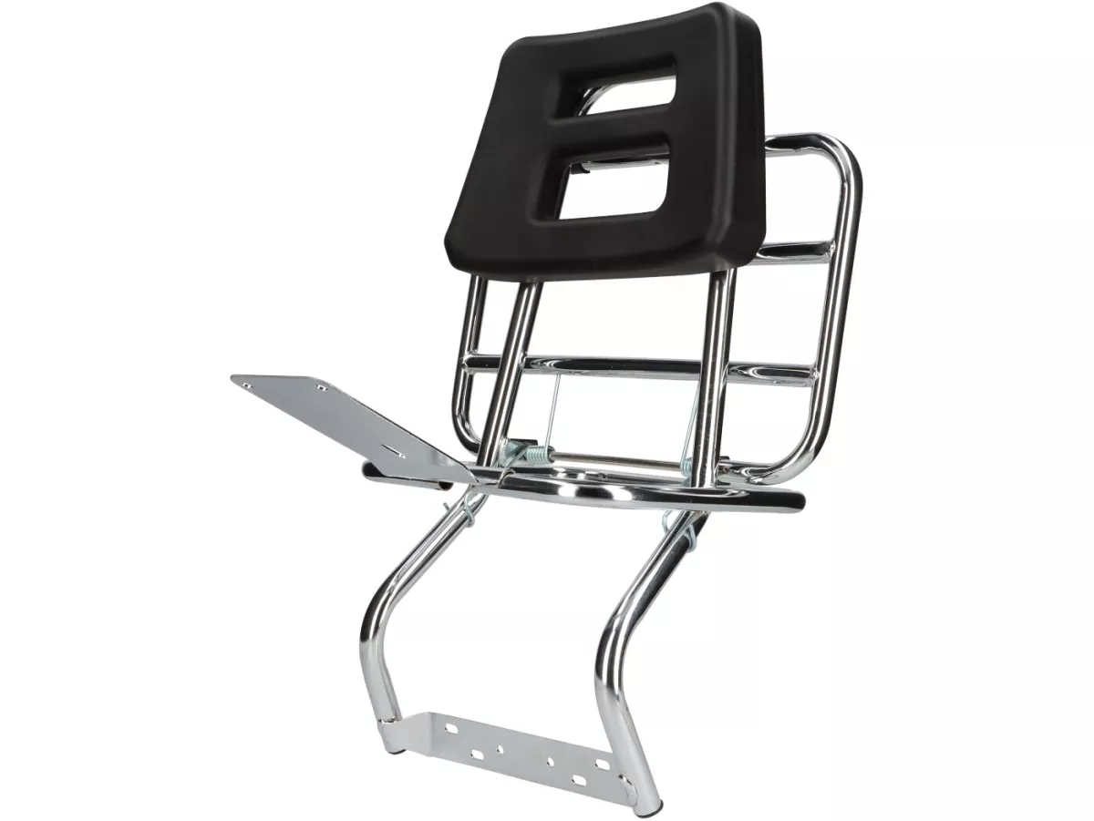 Bagagedrager met rugleuning -MOTO NOSTRA- Vespa PX80, PX125, PX150, PX200 - Chroom