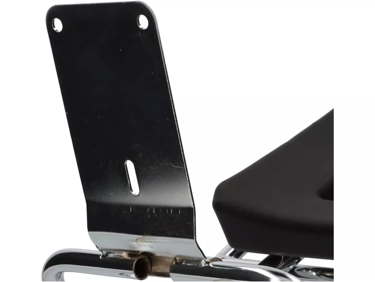 Bagagedrager met rugleuning -MOTO NOSTRA- Vespa PX80, PX125, PX150, PX200 - Chroom