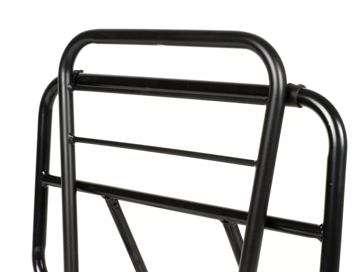 Rack with backrest -MOTO NOSTRA V2- Vespa PX80, PX125, PX150, PX200 - black