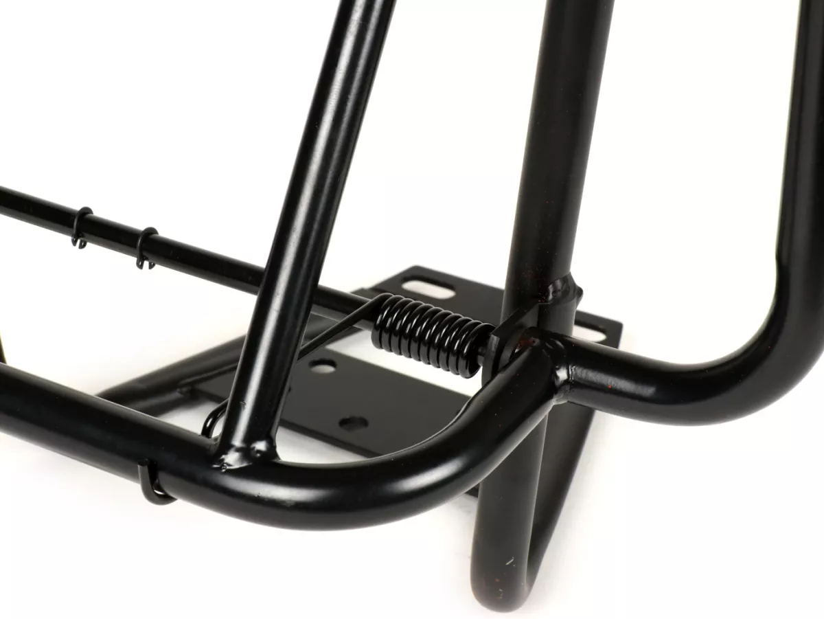 Rack with backrest -MOTO NOSTRA V2- Vespa PX80, PX125, PX150, PX200 - black