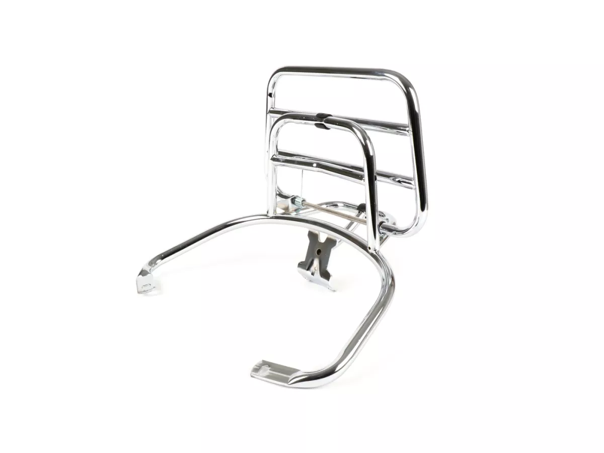 Portapacchi posteriore pieghevole -MOTO NOSTRA- Vespa LX50, LX125, LX150, Vespa LXV50, LXV125, Vespa S50, S125, S150 - cromo