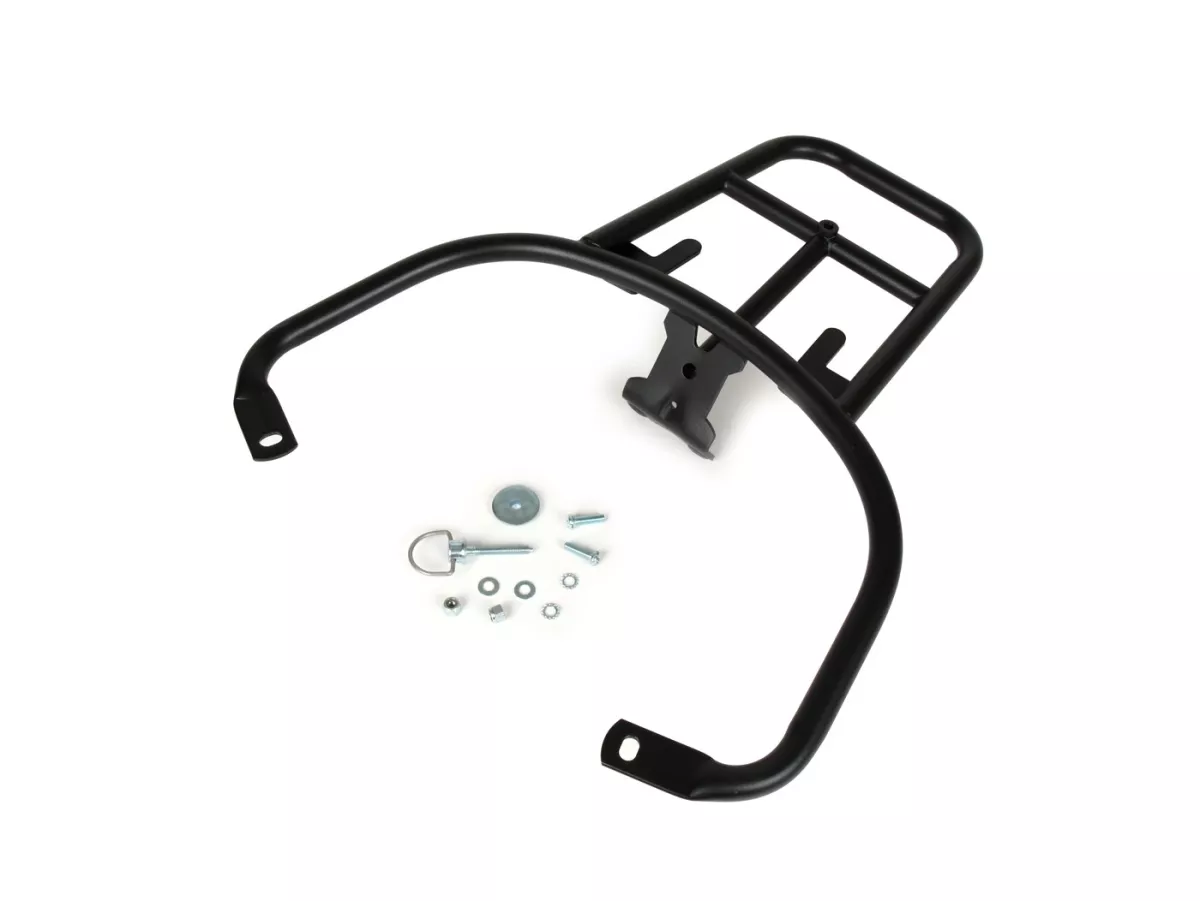 Pembawa tas bagian atas belakang -MOTO NOSTRA- Vespa LX 50 (2005-), Vespa LX 125 (2005-2011), Vespa S 50 (2007-2011), Vespa S 125 (2007-2011), Vespa S 125 yaitu (2009-2010) - hitam pekat