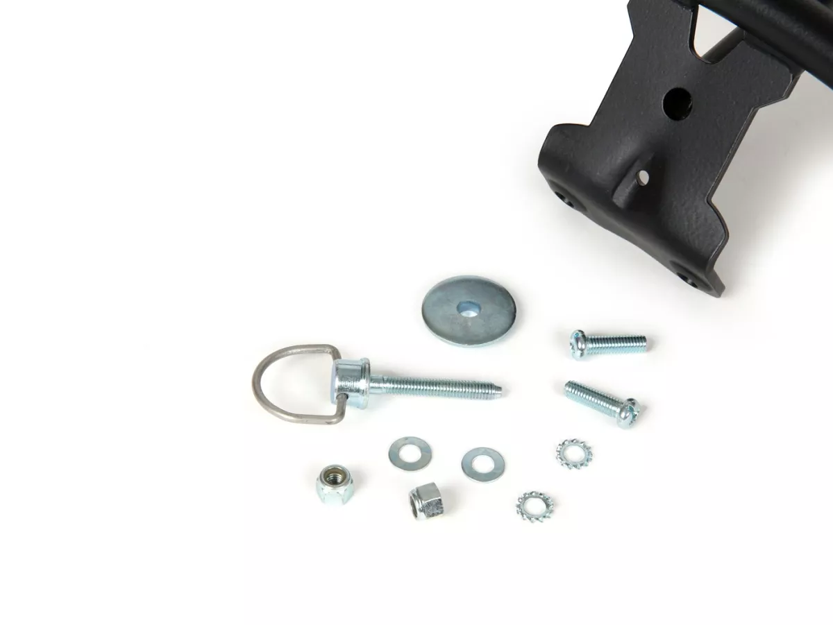 Pembawa tas bagian atas belakang -MOTO NOSTRA- Vespa LX 50 (2005-), Vespa LX 125 (2005-2011), Vespa S 50 (2007-2011), Vespa S 125 (2007-2011), Vespa S 125 yaitu (2009-2010) - hitam pekat