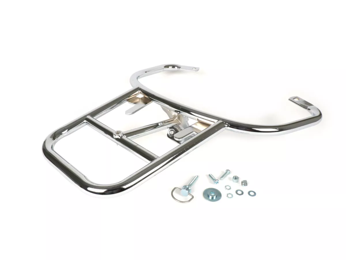 Portamaletas trasero -MOTO NOSTRA- Vespa LX 50 (2005-), Vespa LX 125 (2005-2011), Vespa S 50 (2007-2011), Vespa S 125 (2007-2011), Vespa S 125 ie (2009-2010) - cromado