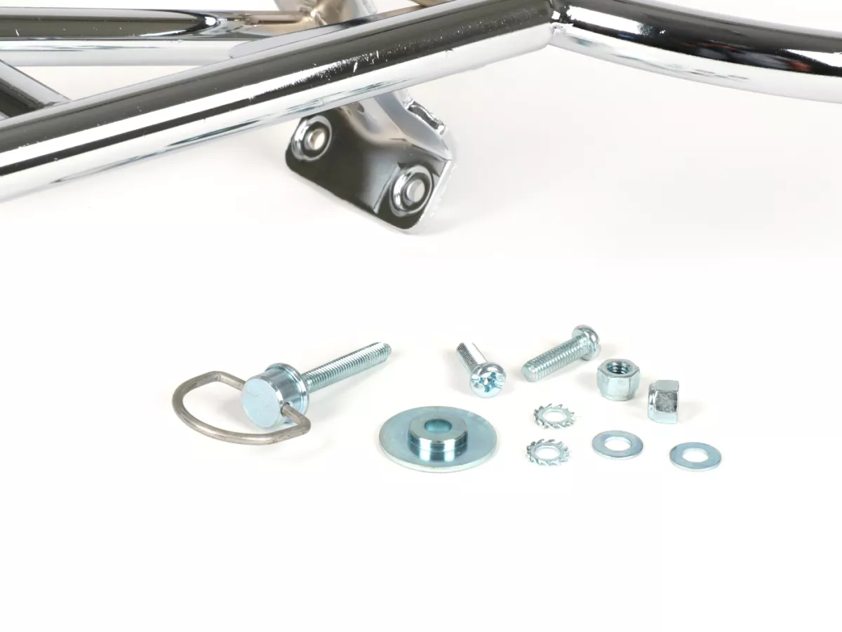 Portamaletas trasero -MOTO NOSTRA- Vespa LX 50 (2005-), Vespa LX 125 (2005-2011), Vespa S 50 (2007-2011), Vespa S 125 (2007-2011), Vespa S 125 ie (2009-2010) - cromado