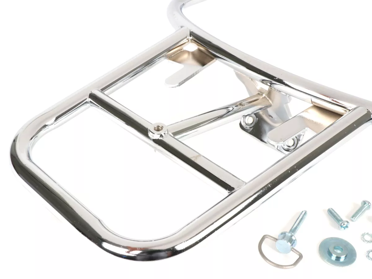 Portamaletas trasero -MOTO NOSTRA- Vespa LX 50 (2005-), Vespa LX 125 (2005-2011), Vespa S 50 (2007-2011), Vespa S 125 (2007-2011), Vespa S 125 ie (2009-2010) - cromado