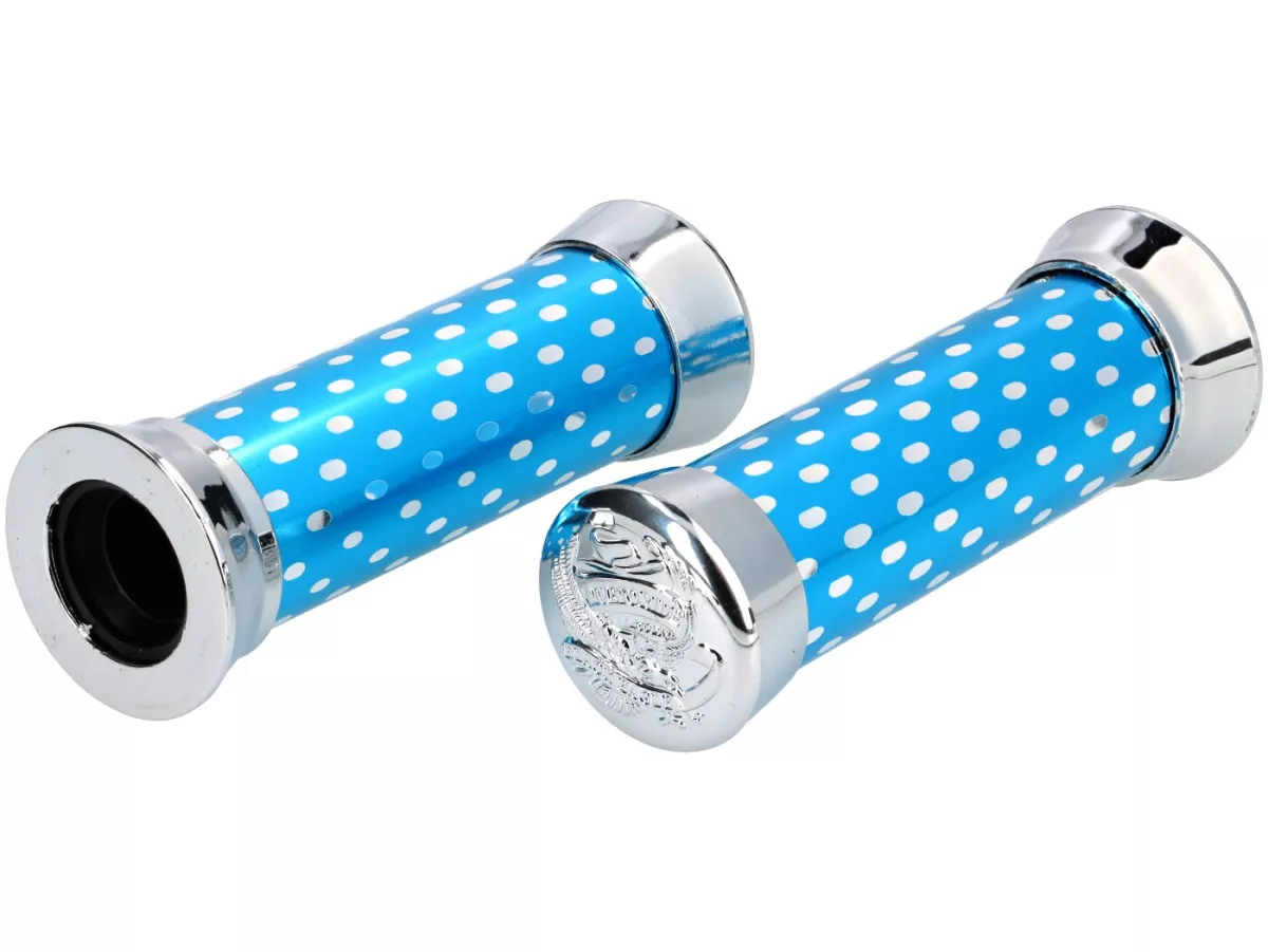 Pair of grips -SUNDANCE- blue/chrome