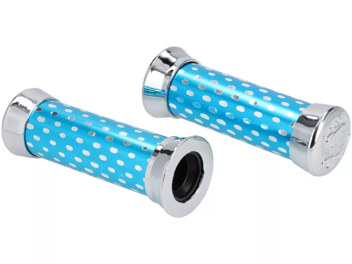 Pair of grips -SUNDANCE- blue/chrome