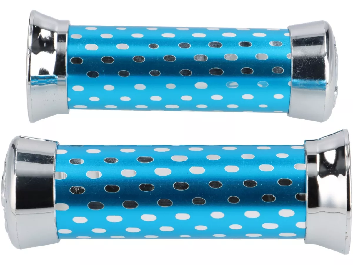 Pair of grips -SUNDANCE- blue/chrome
