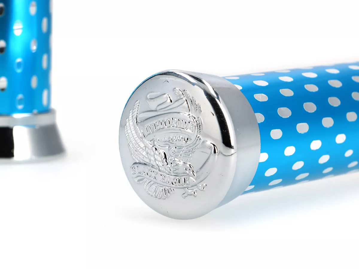 Pair of grips -SUNDANCE- blue/chrome