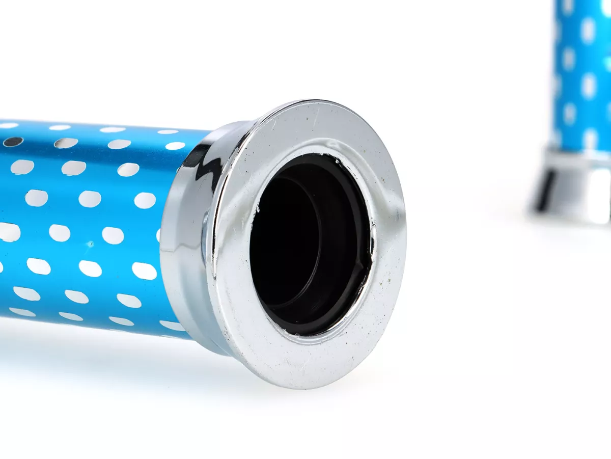 Pair of grips -SUNDANCE- blue/chrome