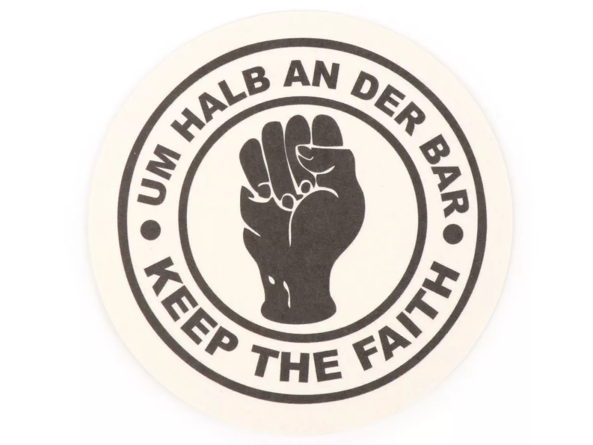 Beer mat (100x)- Um halb an der Bar - Ø10,8cm - black/white