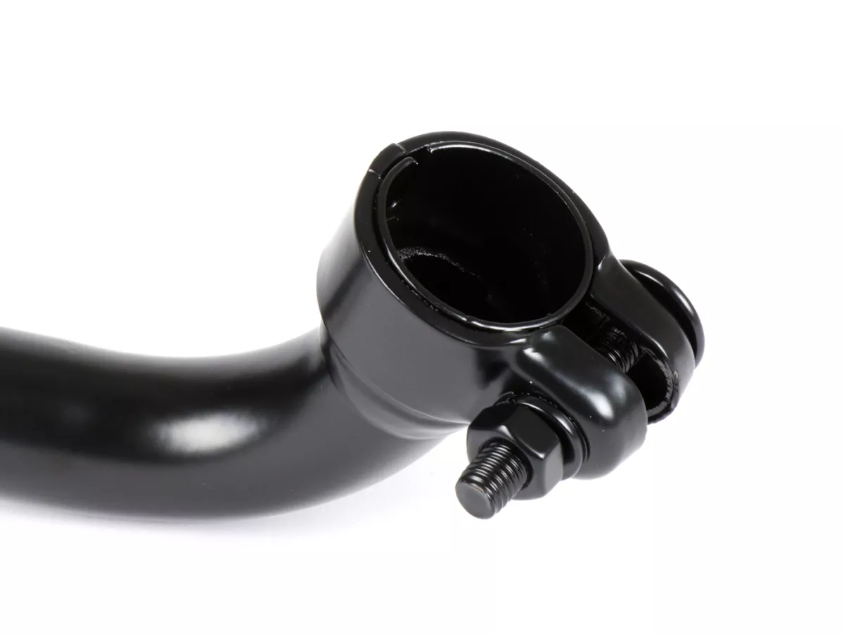 Avgas -TECNO- 'Mopedpott', tjockt grenrör Ø22mm- Piaggio Ciao, Bravo - Svart (lämplig för fordon med mittställning)