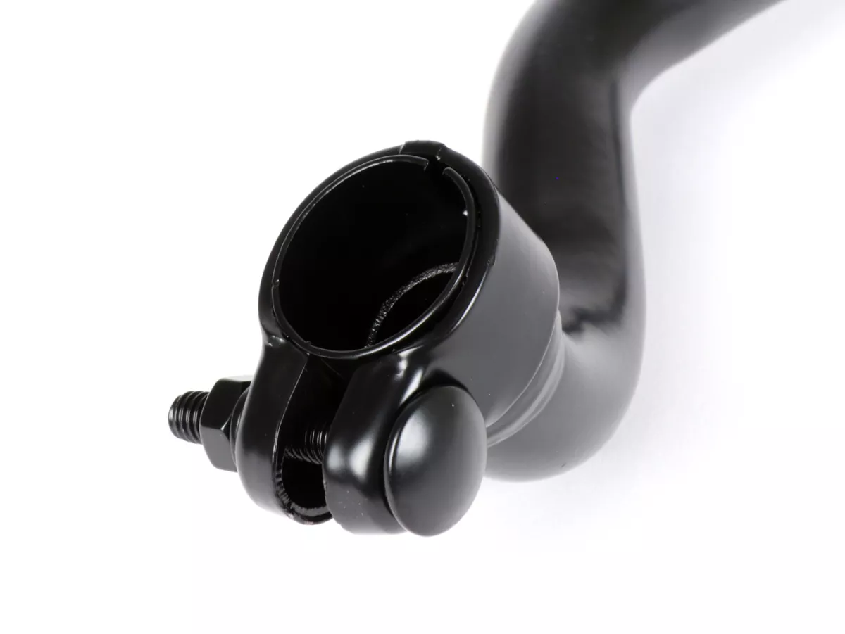 Avgas -TECNO- 'Mopedpott', tjockt grenrör Ø22mm- Piaggio Ciao, Bravo - Svart (lämplig för fordon med mittställning)