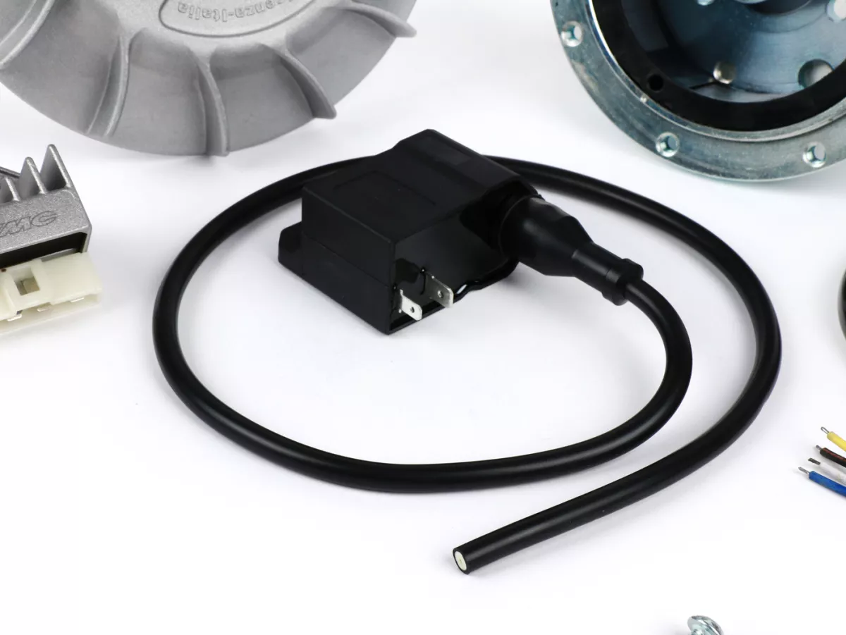 Allumage -VMC CNC- Vespa V50, PV, ET3, PK S Ø19mm - Rotor CNC, Roue de ventilateur aluminium - incl. régulateur de tension