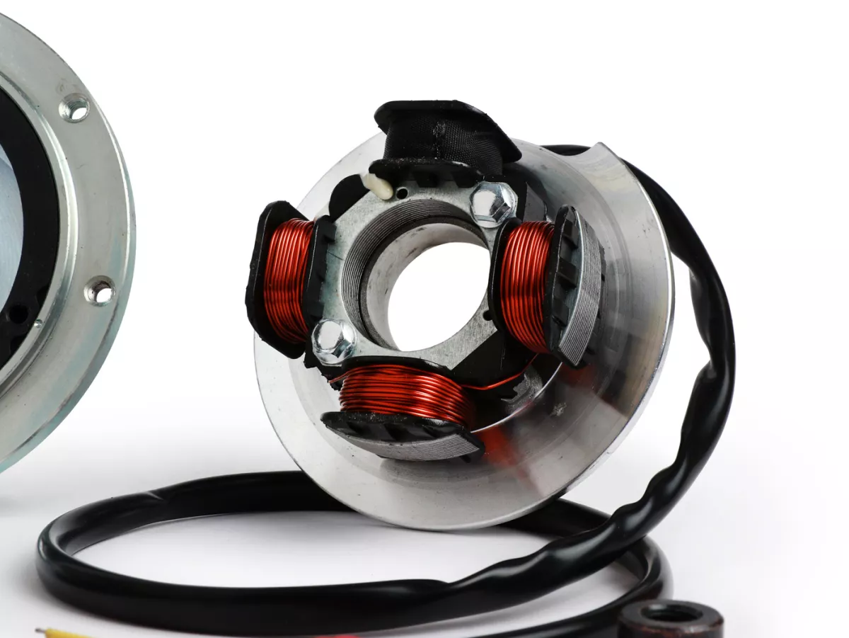 Allumage -VMC CNC- Vespa V50, PV, ET3, PK S Ø19mm - Rotor CNC, Roue de ventilateur aluminium - incl. régulateur de tension