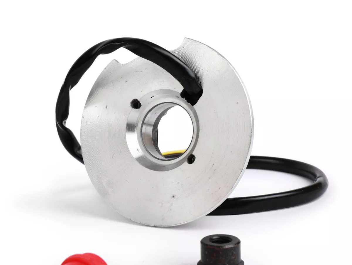 Allumage -VMC CNC- Vespa V50, PV, ET3, PK S Ø19mm - Rotor CNC, Roue de ventilateur aluminium - incl. régulateur de tension