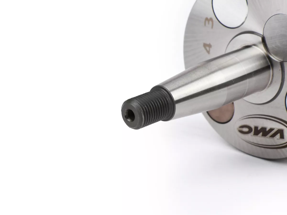 Kurbelwelle -VMC RACING (für Membraneinlass) Vollwange 43mm Hub, 87mm Pleuel- Ø 20mm Konus - Vespa V50, PK50 - verwendet z.B. für Zylinder VMC Racing 100ccm RVA