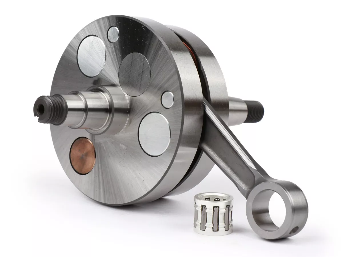 Kurbelwelle -VMC RACING (für Membraneinlass) Vollwange 43mm Hub, 87mm Pleuel- Ø 20mm Konus - Vespa V50, PK50 - verwendet z.B. für Zylinder VMC Racing 100ccm RVA
