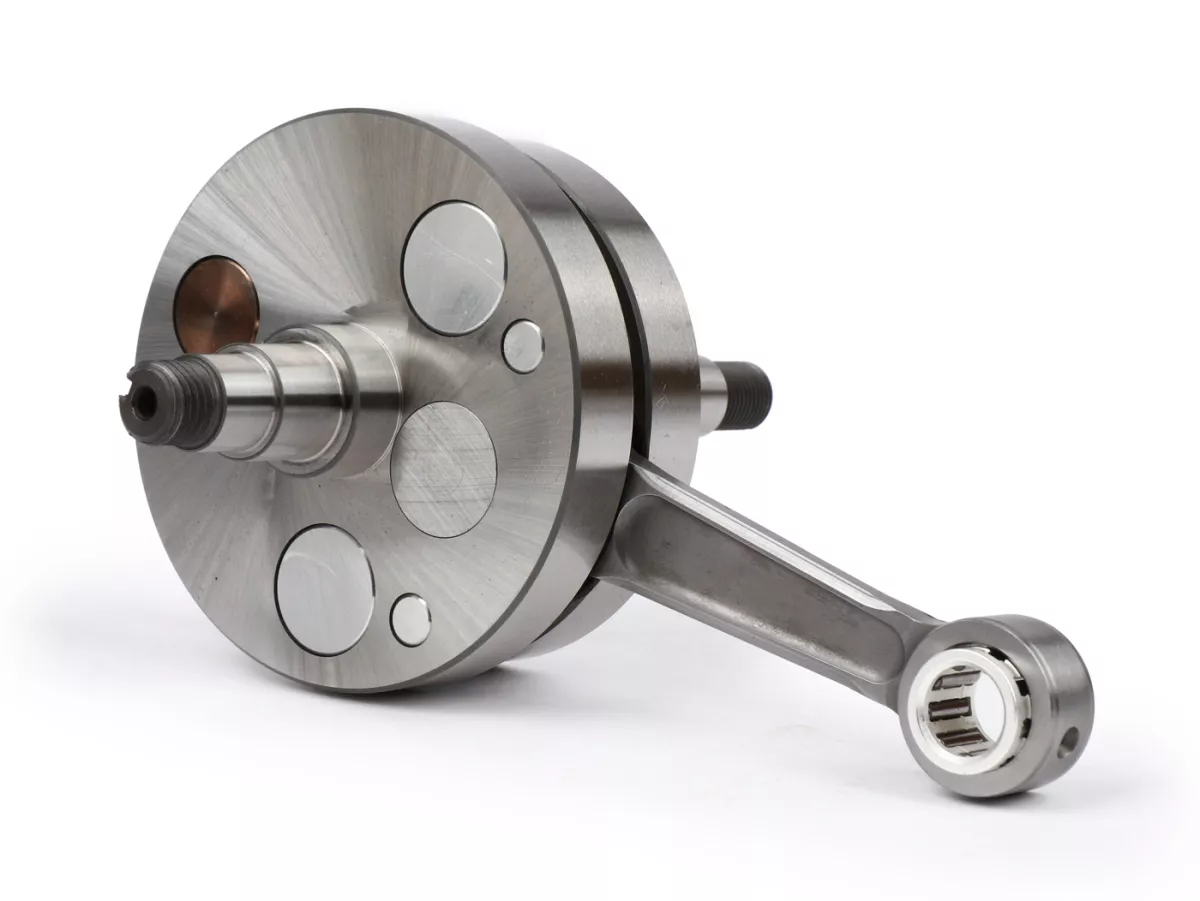 Kurbelwelle -VMC RACING (für Membraneinlass) Vollwange 43mm Hub, 87mm Pleuel- Ø 20mm Konus - Vespa V50, PK50 - verwendet z.B. für Zylinder VMC Racing 100ccm RVA