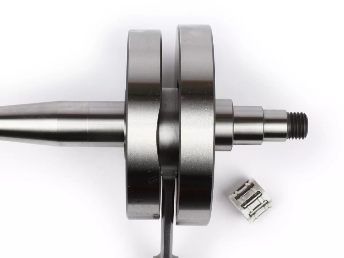 Kurbelwelle -VMC RACING (für Membraneinlass) Vollwange 43mm Hub, 87mm Pleuel- Ø 20mm Konus - Vespa V50, PK50 - verwendet z.B. für Zylinder VMC Racing 100ccm RVA