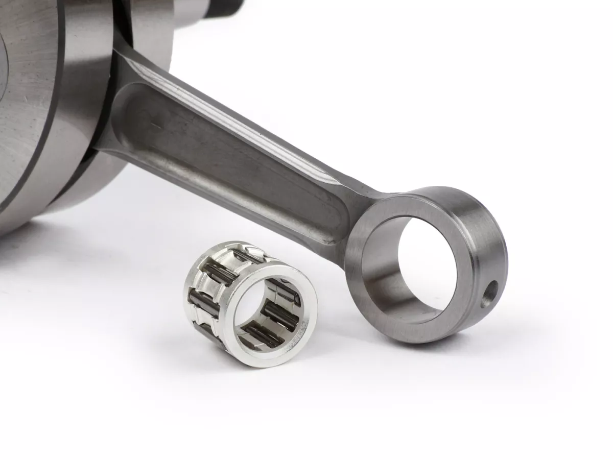 Crankshaft -VMC RACING (for reed valve intake) full circle web, 45mm stroke, 87mm connecting rod- Ø 20mm cone - Vespa V50, PK50 - used e.g. for cylinder VMC Racing 100cc RVA