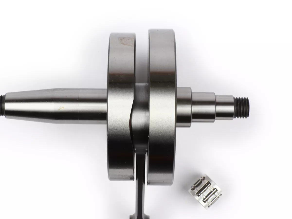 Crankshaft -VMC RACING (for reed valve intake) full circle web, 45mm stroke, 87mm connecting rod- Ø 20mm cone - Vespa V50, PK50 - used e.g. for cylinder VMC Racing 100cc RVA