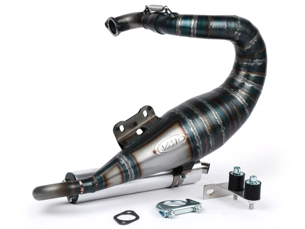 Echappement -VMC Evo Racer 52 Ø=32mm- VMC GS56/58, ET6, ET7, M1B60, M1L60, Pinasco Zuera, Polini 135 Evolution, Malossi 136 MHR (52-56mm d'espacement des goujons)- Vespa ET3, PV125 - convient avec compartiment à bagages
