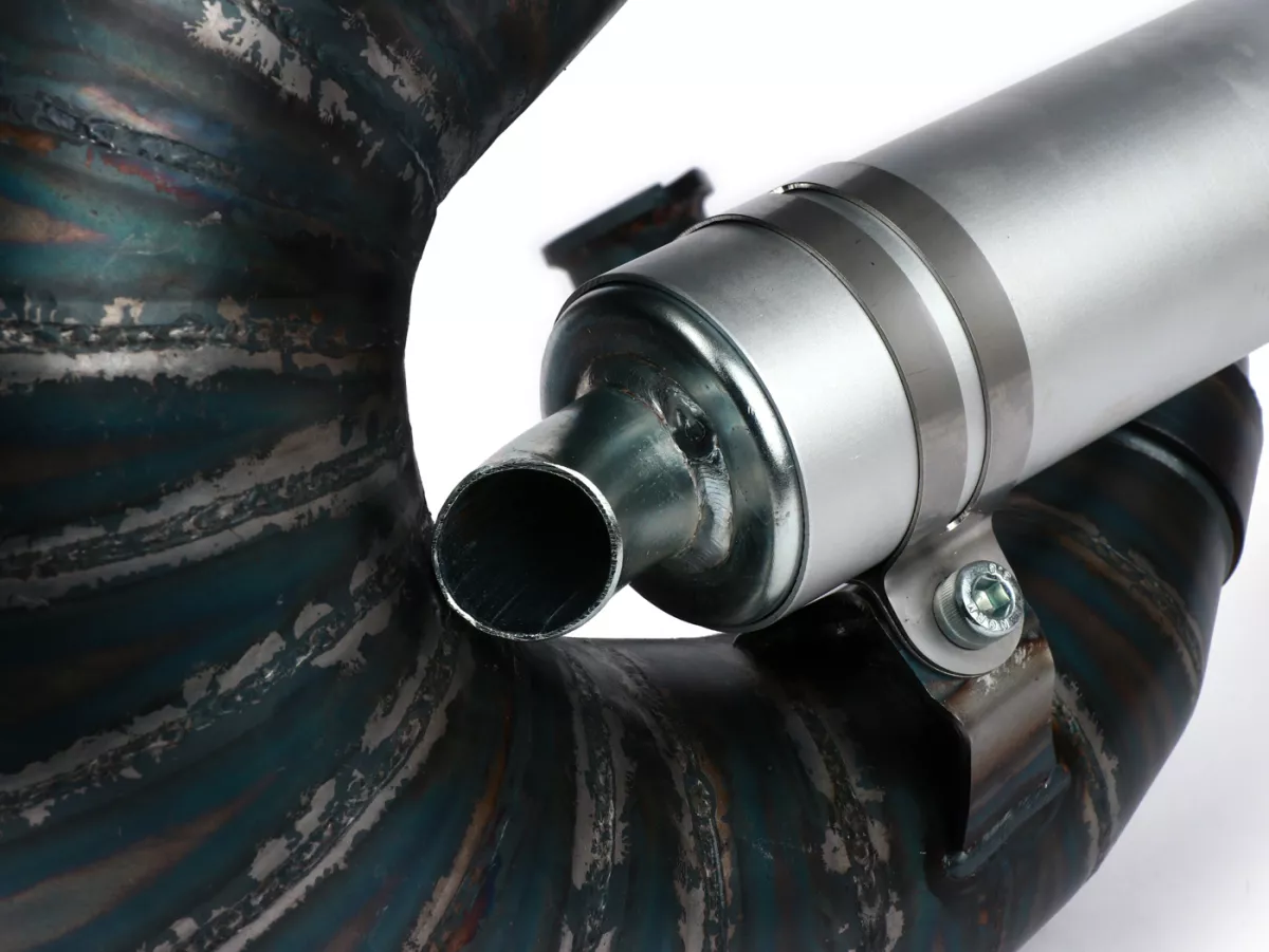 Avgasrör -VMC Kifly 52 Ø=32mm- VMC GS56/58, ET6, ET7, M1B60, M1L60, Pinasco Zuera, Polini 135 Evolution, Malossi 136 MHR (52-62mm dubbavstånd)- Vespa ET3, PV125 - Fordon utan bagageutrymme
