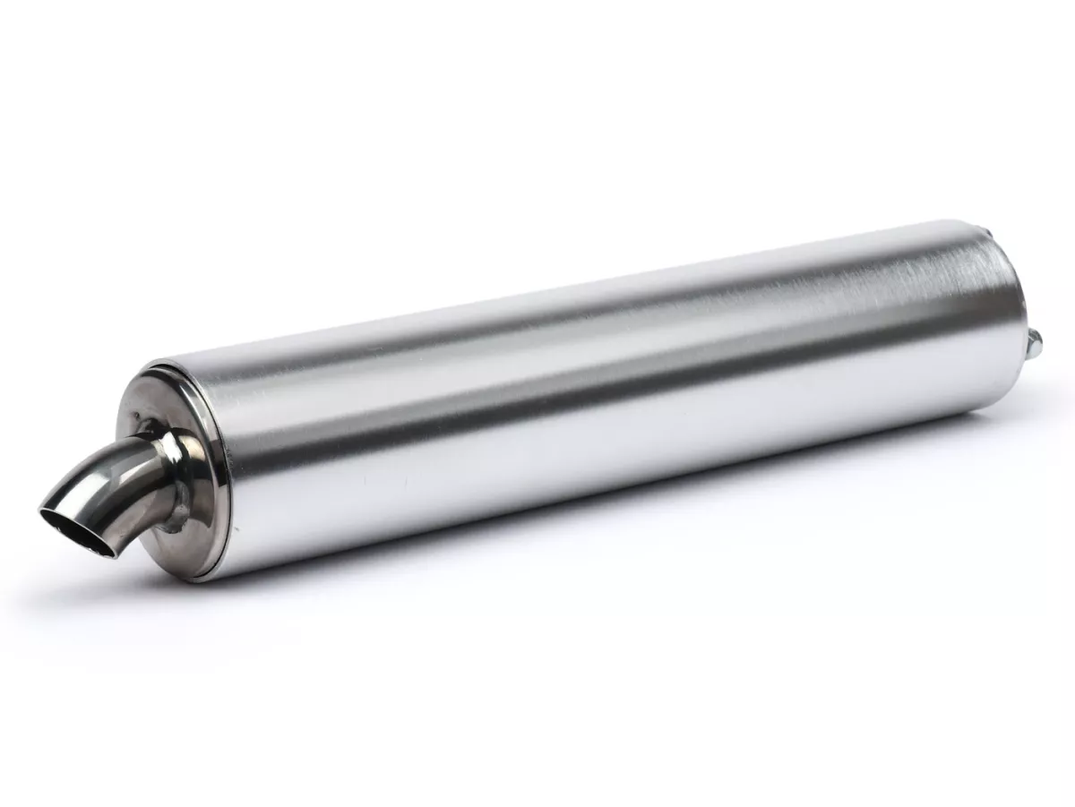 Silenciador trasero -VMC Evo 52, SeiDue, Strike, Meed- longitud 280mm, Ø60mm diámetro exterior, tubo perforado Ø22.5mm interior, círculo de tornillos/agujero Ø42.5mm- aluminio