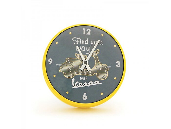 Wandklok rond -VESPA Ø=25cm- Vind je weg met Vespa
