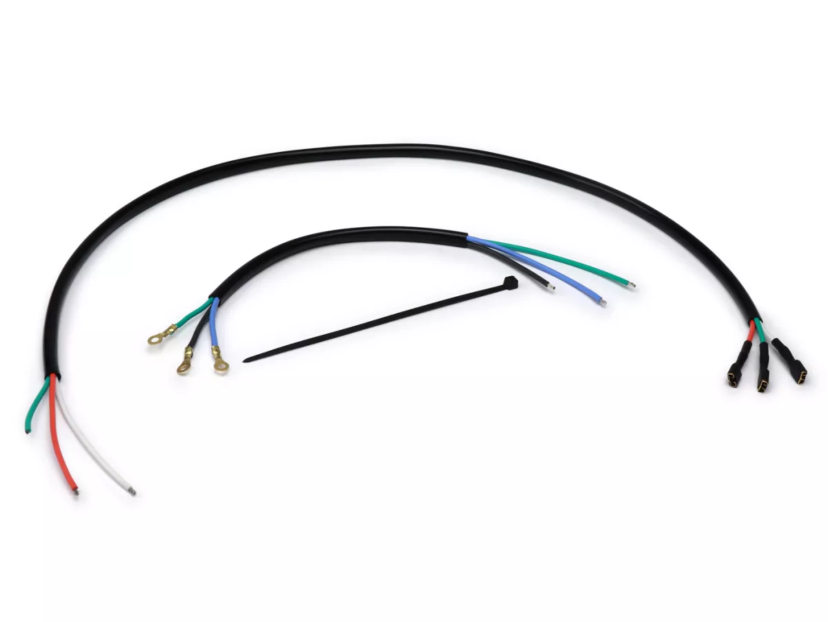 Pelat dasar pengapian cabang kabel -VESPARATUR- Vespa PK - 12V 6 kabel - kabel yang diperpanjang untuk mesin V50 - dengan lubang tali