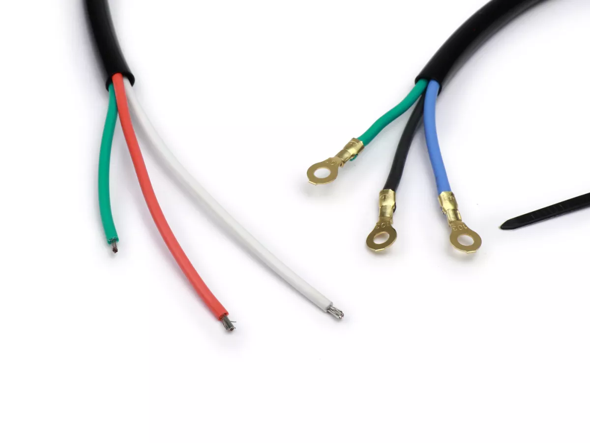 Pelat dasar pengapian cabang kabel -VESPARATUR- Vespa PK - 12V 6 kabel - kabel yang diperpanjang untuk mesin V50 - dengan lubang tali