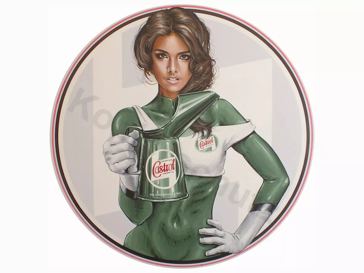 Sticker -Ø 90mm- „Castrol-Girl“