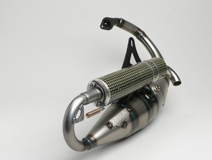 Exhaust -YASUNI R- Minarelli 50cc (vertical cylinder) - carbon - BOOSTER, BUMP50, BWS50, SLIDER50, SPY, SR50 (-1994), STUNT, ZUMA50, AMICO