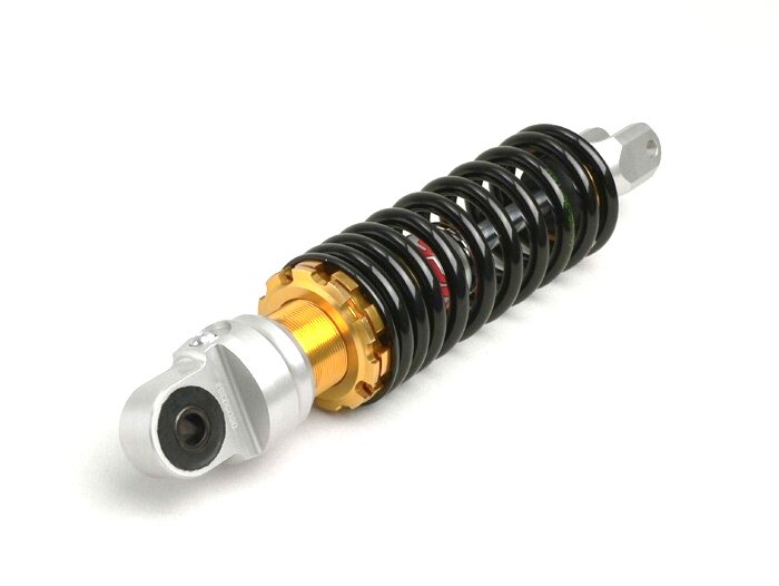 Shock absorber rear -YSS E, 280mm- Yamaha Aerox (YQ50/L, 2-stroke), Neos, BW NG, Bump, Zest, MBK Nitro (YQ50/L, 2-stroke), Ovetto, Booster NG, Track, Peugeot Vivacity, Trekker, Buxy, Zenith, Speedake, Rapido, Metropolis, Aprilia Amico, Gulliver, Beta Quad