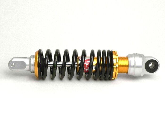 Shock absorber rear -YSS E, 280mm- Yamaha Aerox (YQ50/L, 2-stroke), Neos, BW NG, Bump, Zest, MBK Nitro (YQ50/L, 2-stroke), Ovetto, Booster NG, Track, Peugeot Vivacity, Trekker, Buxy, Zenith, Speedake, Rapido, Metropolis, Aprilia Amico, Gulliver, Beta Quad