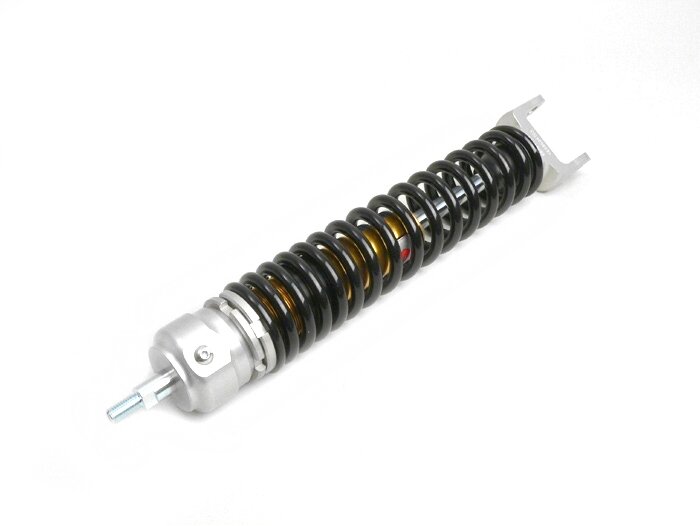 Bakre stötdämpare -YSS E, 340 mm, med TÜV/ABE- Vespa PX80, PX125, PX150, PX200, T5 125cc, Rally180 (VSD1T), Rally200 (VSE1T), Sprint150 (VLB1T), TS125 (VNL3T), GT125 (VNL2T), GTR125 (VNL2T)
