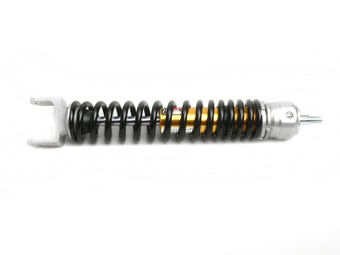 Bakre stötdämpare -YSS E, 340 mm, med TÜV/ABE- Vespa PX80, PX125, PX150, PX200, T5 125cc, Rally180 (VSD1T), Rally200 (VSE1T), Sprint150 (VLB1T), TS125 (VNL3T), GT125 (VNL2T), GTR125 (VNL2T)