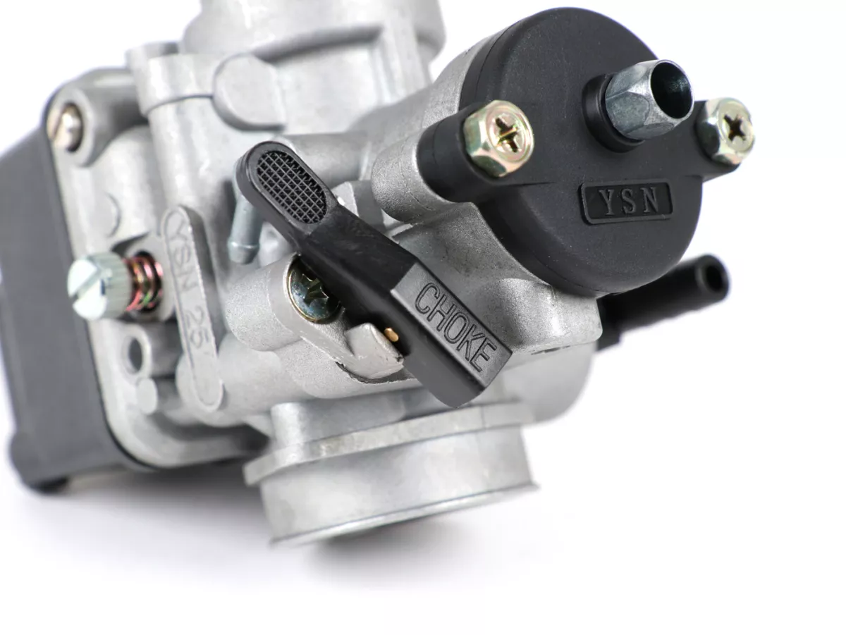 Carburateur -YSN PHBL 25 BS- AW=30mm - zonder vacuüm/olie aansluiting - vouwbare choke