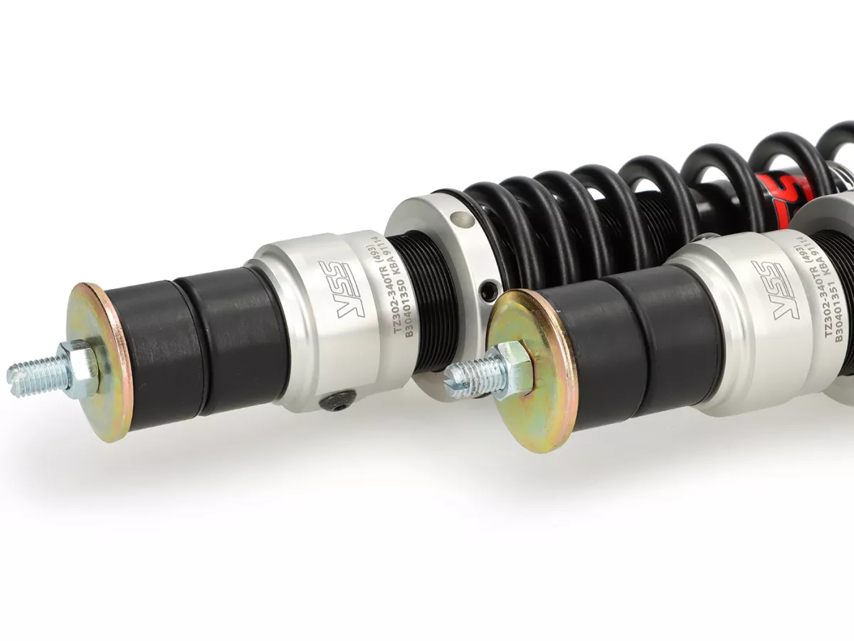 Shock absorber rear (Set)-YSS TR Top Line, 330mm- Vespa GT, GTL, GTV, GTS 125-300 (alle Baujahre), GTS SUPER 300 HPE, SUPERSPORT 300, SUPERTECH 300 HPE