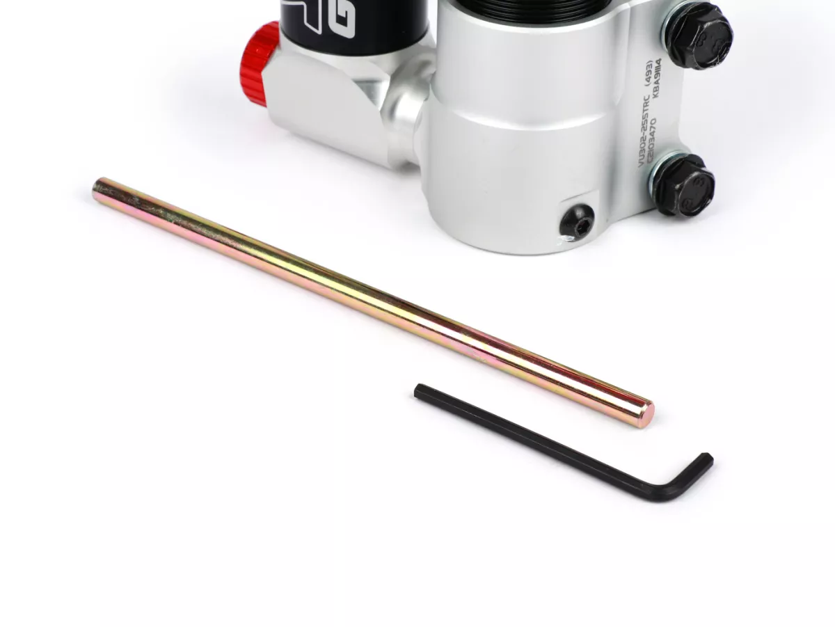 Schokdemper voor -YSS TRC Top Line gasdruk met extern reservoir, 255mm, met TÜV/ABE- Vespa PX80, PX125, PX150, PX200, T5 125cc, LML Star