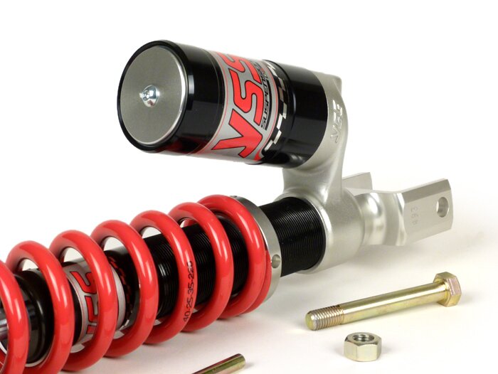 Shock absorber rear -YSS Gasdruck mit externen Ausgleichbehälter, 330mm- Vespa PX80, PX125, PX150, PX200, T5 125cc, LML Star