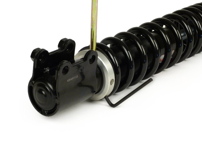 Shock absorber front -YSS Pro-X, 240mm- Vespa GT 125-200, GTL 125-200, GTS 125-300 (-2013, 2017-2022), GTV 125-250, Piaggio Hexagon (EXS1T, EXV1T, ZAPM06) - black spring