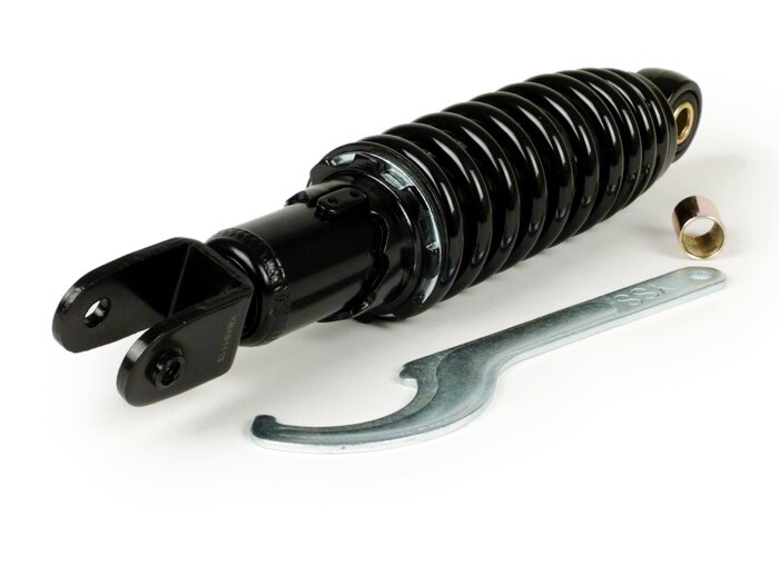 Achterschokdemper -YSS Pro-X, 250mm, met TÜV/ABE- Yamaha BWs (tot 2003), Zest, MBK Booster, Booster R, Spirit, Target, Evolis, Malaguti F10, Kymco DJX - Zwarte veer